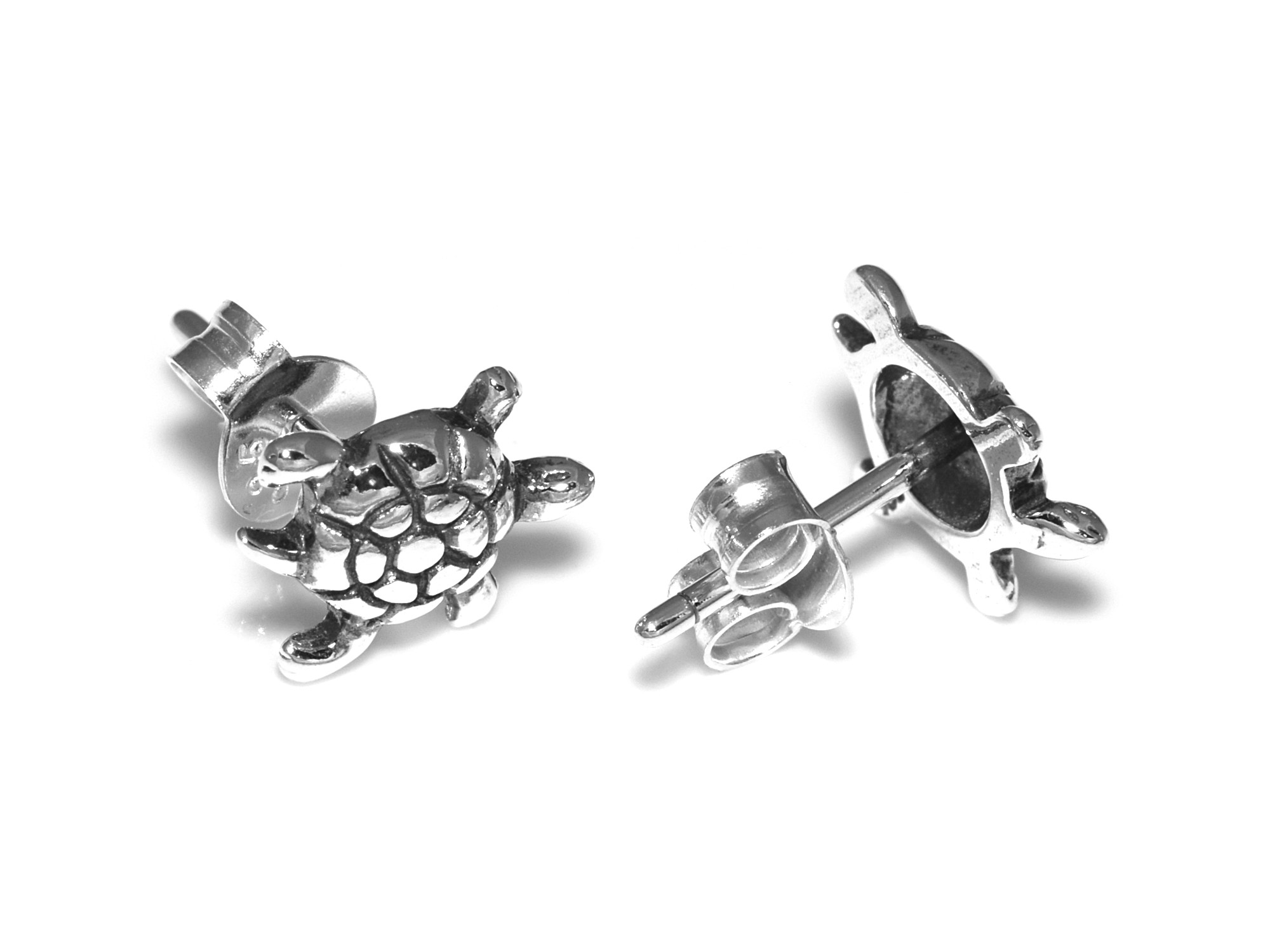 Sköldpadda Örhängen i Äkta 925 Silver, Havssköldpadda Örhänge, Hav Accessoar, Djur Smycke - 3