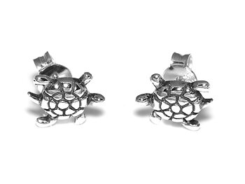 Sköldpadda Örhängen i Äkta 925 Silver, Havssköldpadda Örhänge, Hav Accessoar, Djur Smycke