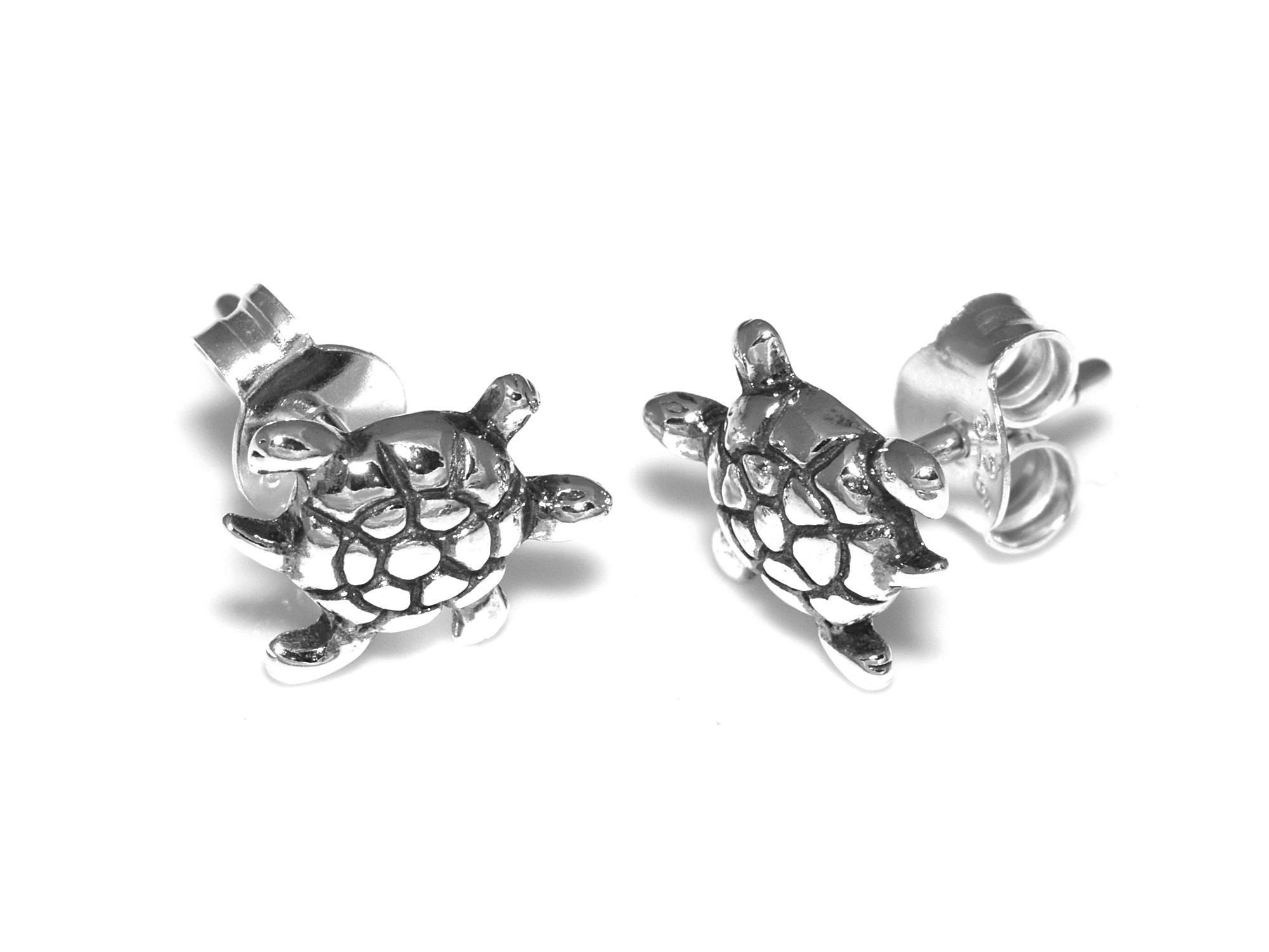 Sköldpadda Örhängen i Äkta 925 Silver, Havssköldpadda Örhänge, Hav Accessoar, Djur Smycke - 2