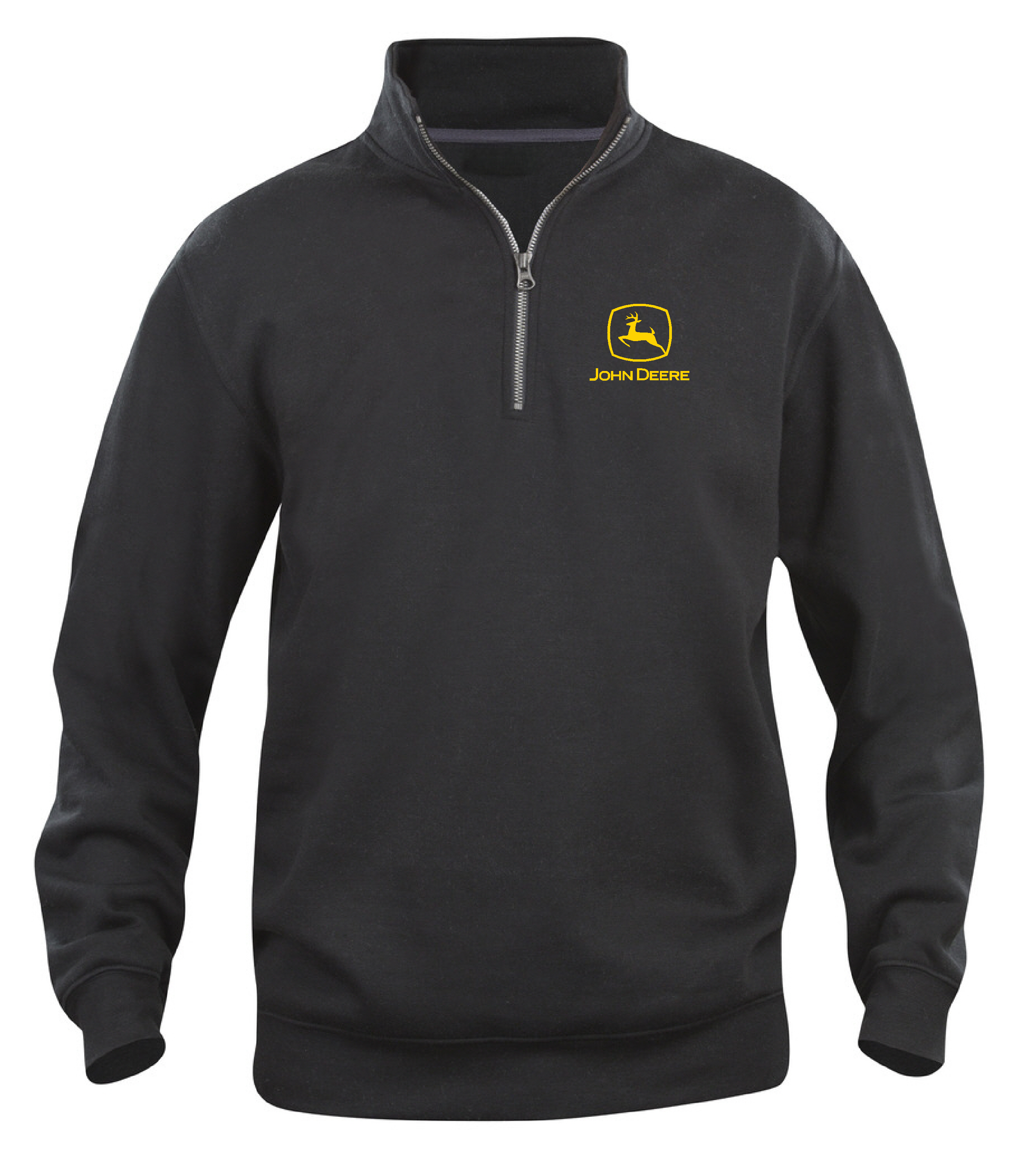 Sweatshirt med HalfZip "John Deere Logo -Svart