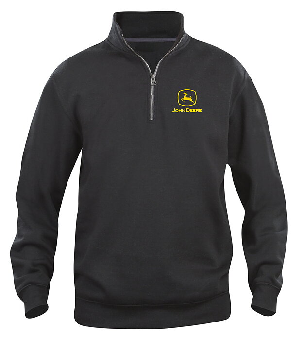 Sweatshirt med HalfZip "John Deere Logo -Svart