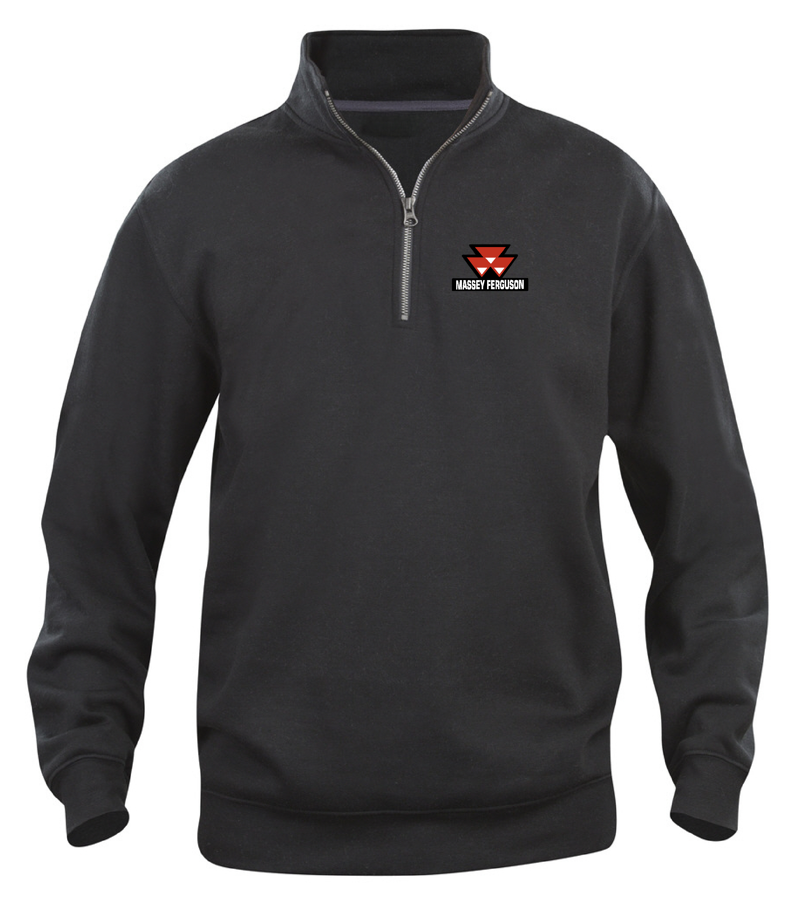 Sweatshirt med HalfZip "Massey Ferguson logo"-Svart