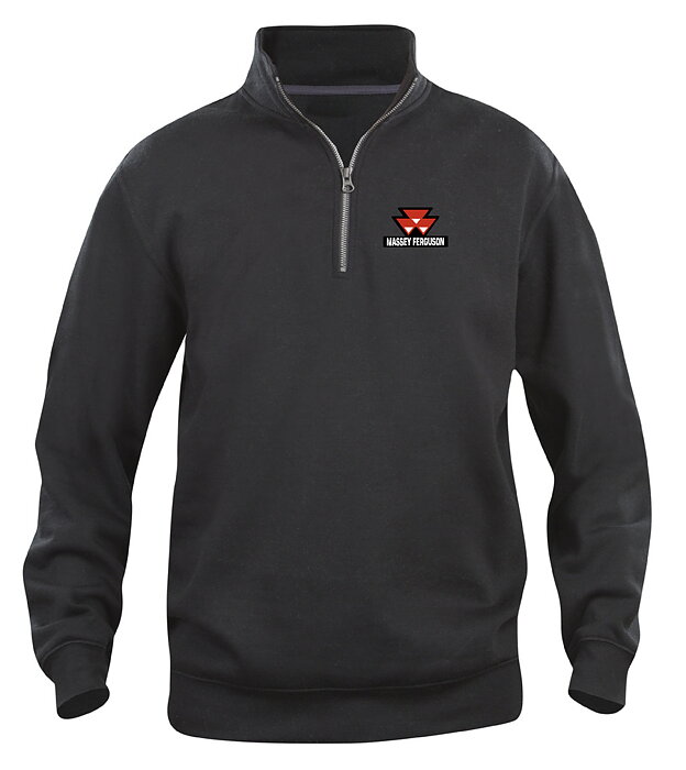 Sweatshirt med HalfZip "Massey Ferguson logo"-Svart