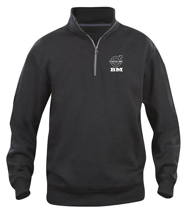 Sweatshirt med HalfZip "Volvo BM-Svart
