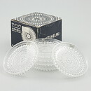 Oiva Toikka (Kastehelmi 1964) Six Clear Coasters  8,5 cm <with Box> (2)