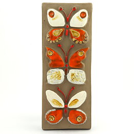 Annika Kihlman (1971) Rectangular Wall Plaque with Butterfly Motif 29 cm