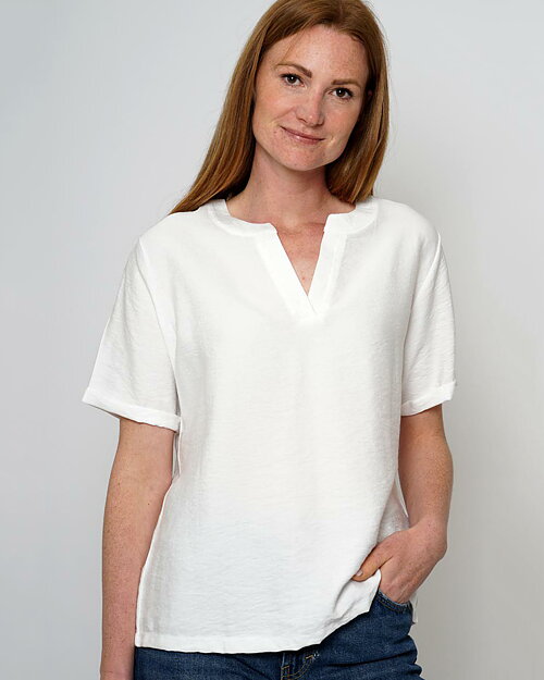 Blus v-ringad vit