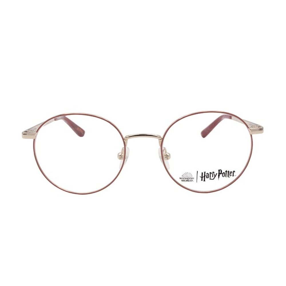 JOLIE barnglasögon från Harry Potter eyewear - runda glasögon i guldfärgad metall och rosa till barn - hemlån - fram