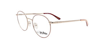 JOLIE barnglasögon från Harry Potter eyewear - runda glasögon i guldfärgad metall och rosa till barn - båge - vinkel