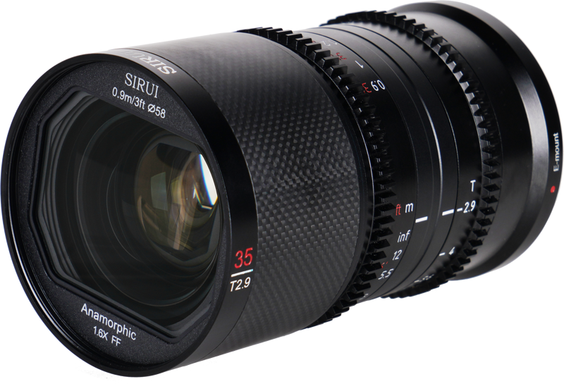 Sirui Anamorphic Lens Saturn 35mm T2.9 1.6x Carbon Fiber Full Frame - 4
