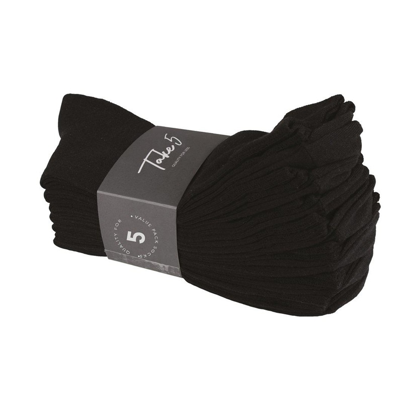 5-Pack Svarta Barnstrumpor