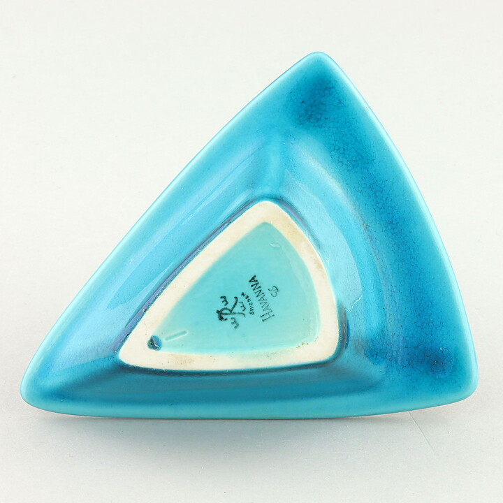 Carl-Harry Stålhane (Havanna 1954) Modern Turquoise Bowl with Black Decor 11 cm