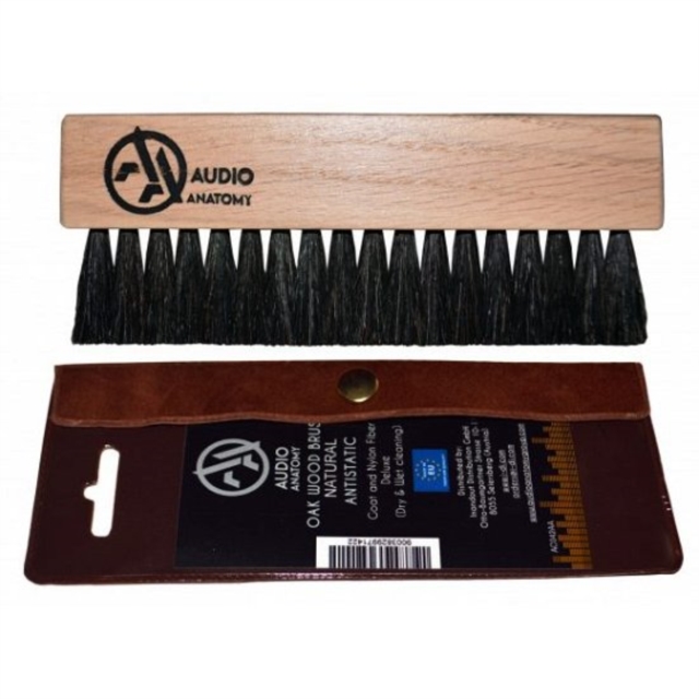 Oak Wood Brush Natural With Antistatic Goat And Nylon Fiber - Deluxe (Dry & Wet Cleaning)