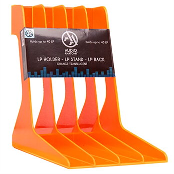 LP Holder - LP Stand - LP Rack (Shaped - Hips Plastic) Orange Translucent