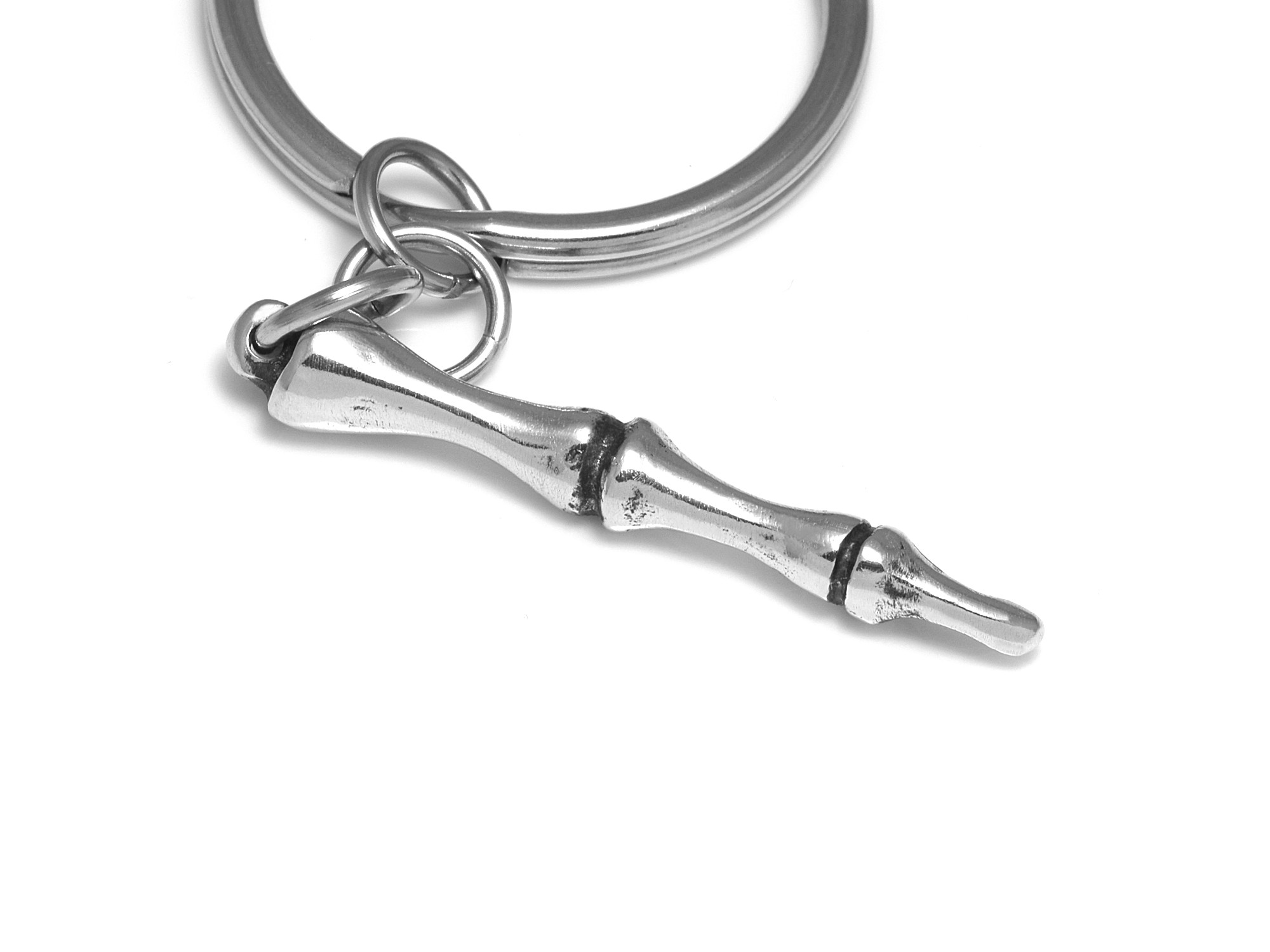 Fingerben Nyckelring, Finger Accessoar, Skelett Nyckelhållare i Tenn och Stål