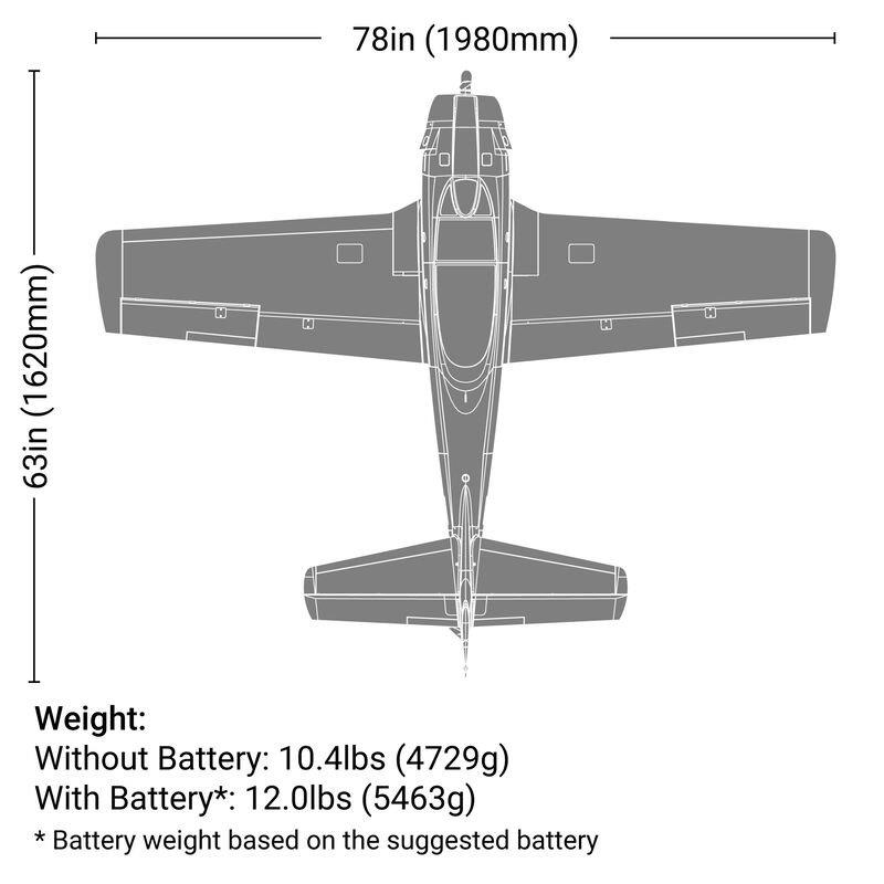 E-flite Carbon-Z T-28 Trojan 2.0m BNF Basic with AS3X and SAFE Select - 24
