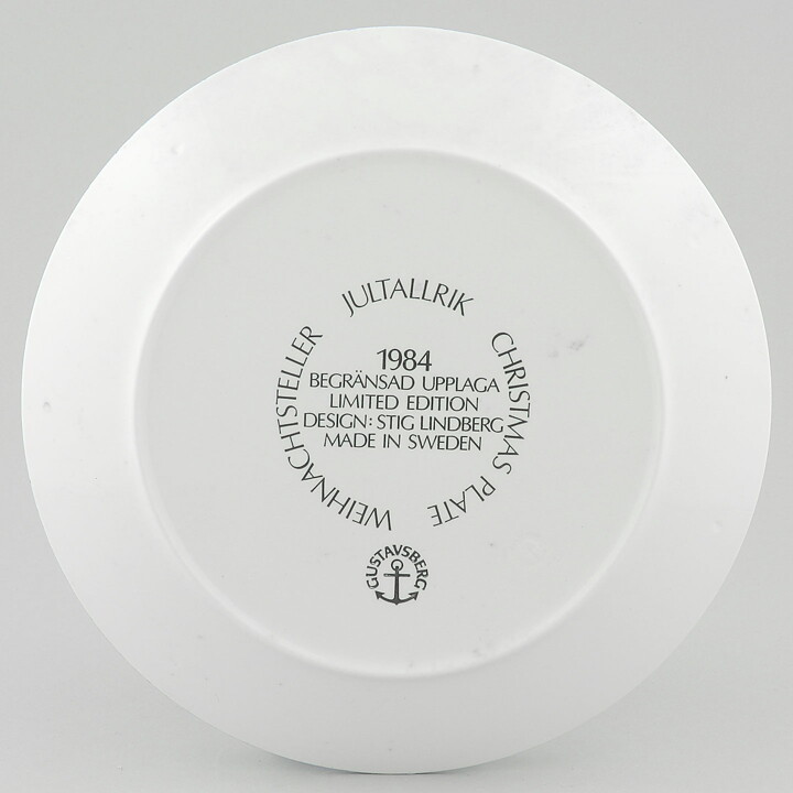 Stig Lindberg (Jultallrik 1984) Wall Plate with Christmas Motif 22 cm <with Box>