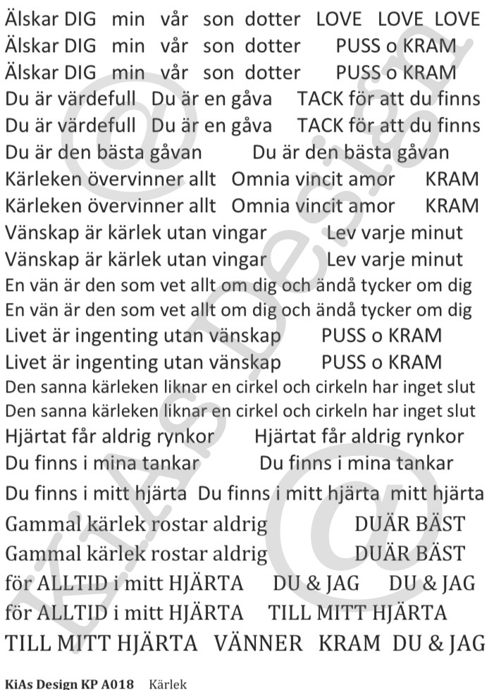 KD KP A018 -Kärlek