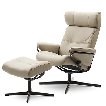 Berlin Fåtölj m. justerbart nackstöd + Fotpall (flera val) - Stressless®