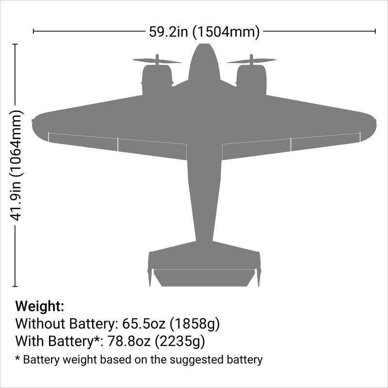 E-flite Beechcraft D18 1.5m BNF Basic - 22