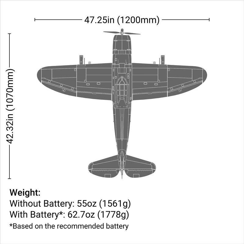 E-flite P-47 Razorback 1.2m BNF Basic with AS3X & SAFE Select - 24