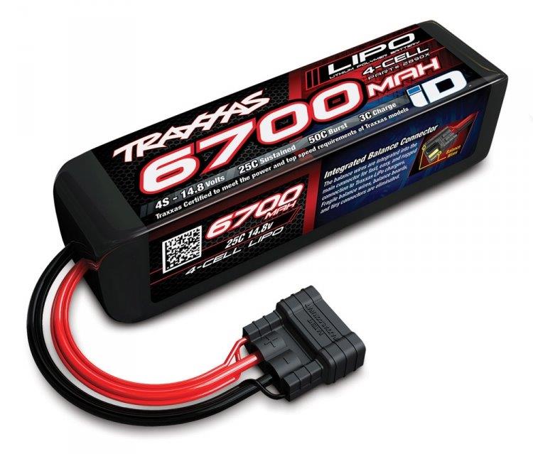 Traxxas Li-Po Batteri 4S 14.8V 6700mAh 25C iD-kontakt