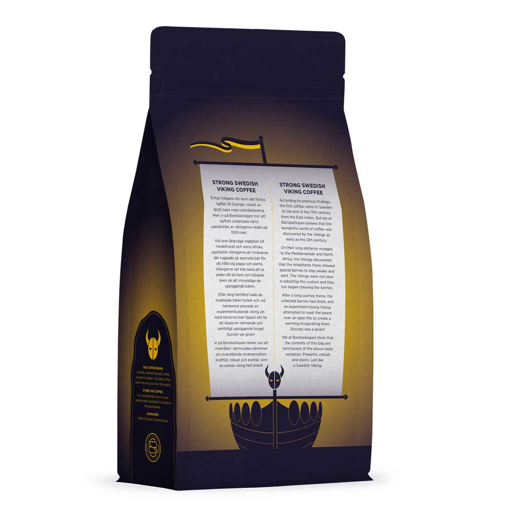 Baristashopen - Strong Swedish Viking Coffee Storpack - Mörkrostade kaffebönor - Espresso och Brygg - 12x500g  - 3