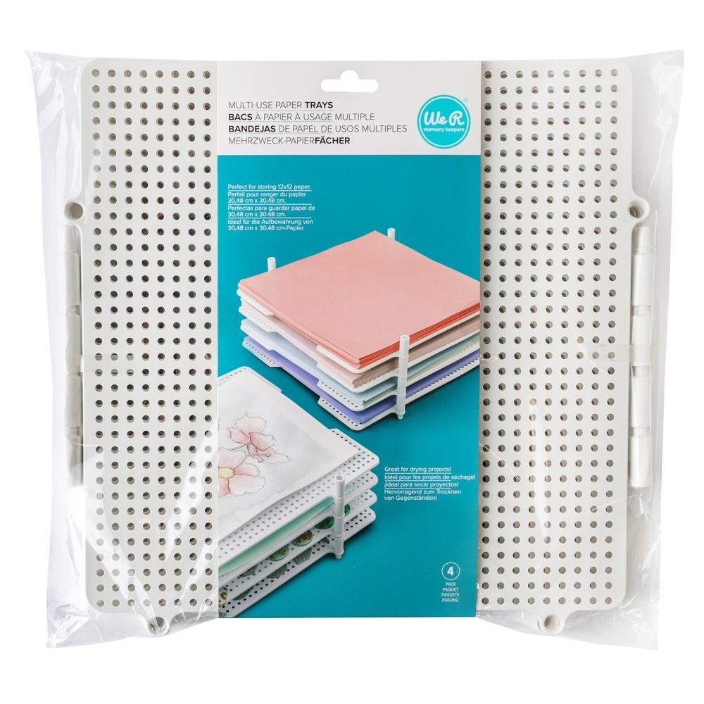 We R Memory Keepers - Multi-Use Paper Trays 4/Pkg  - White 12"X12"