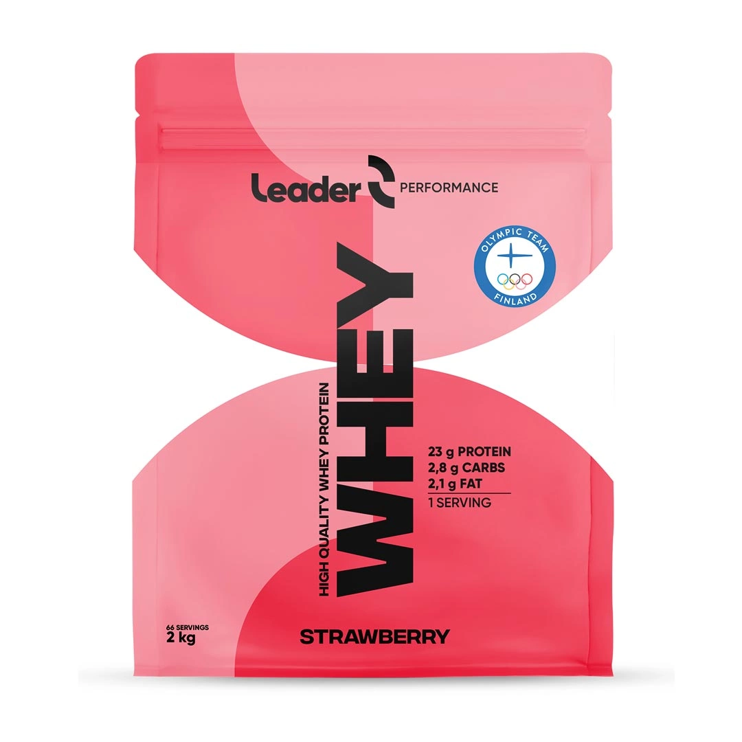 Leader 2 kg Performance Whey Protein Vassleprotein  Jordgubb