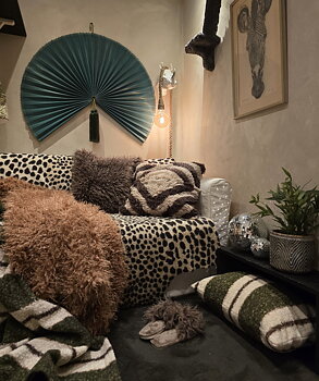 Väggdekoration - Bamboo Fan Teal