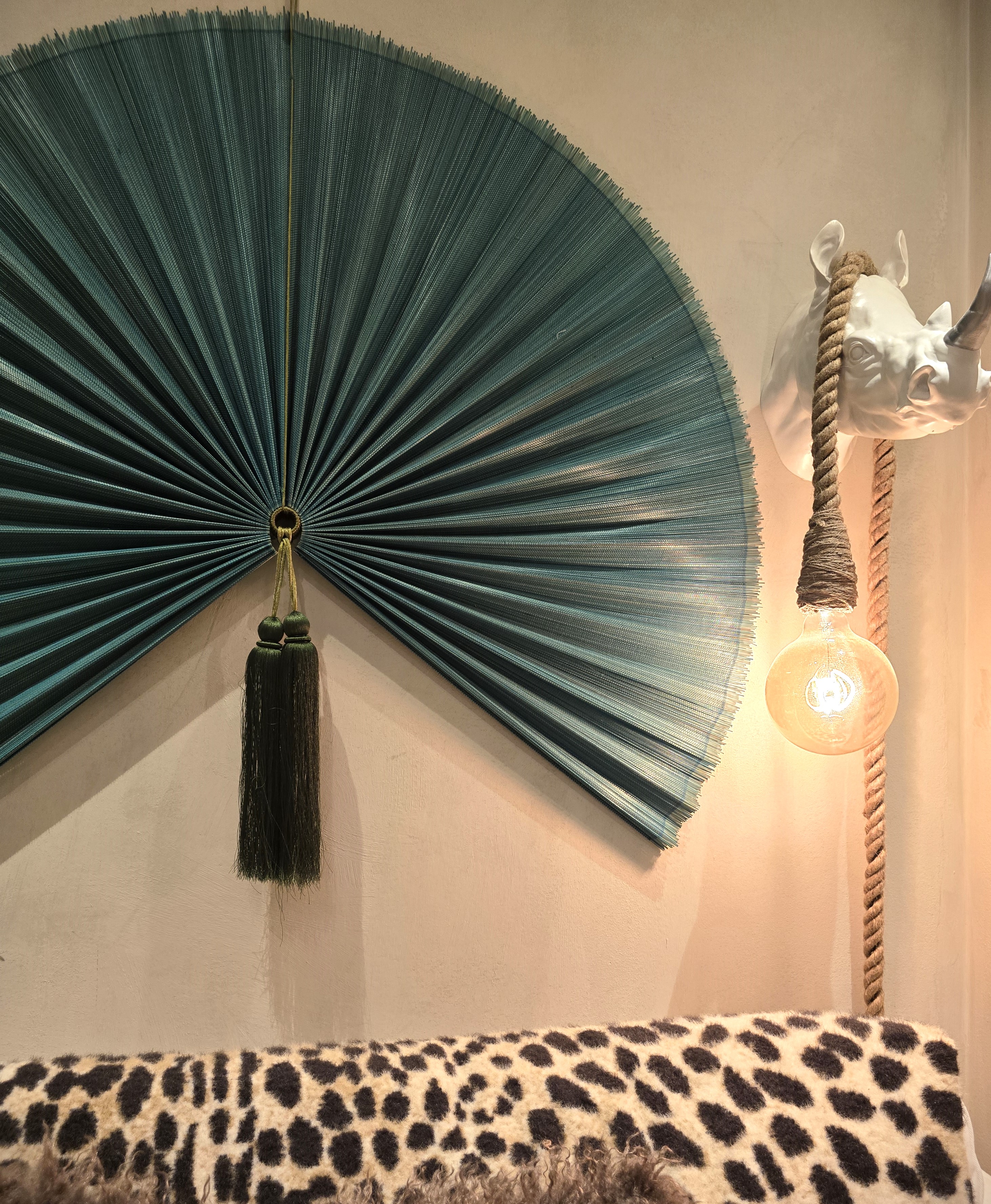 Väggdekoration - Bamboo Fan Teal