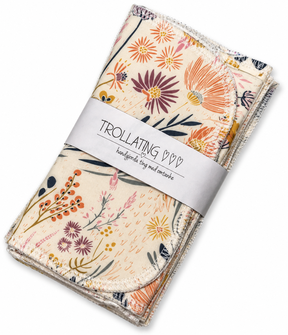 Återanvändbara tvättlappar i jersey – Blommor | 9-pack