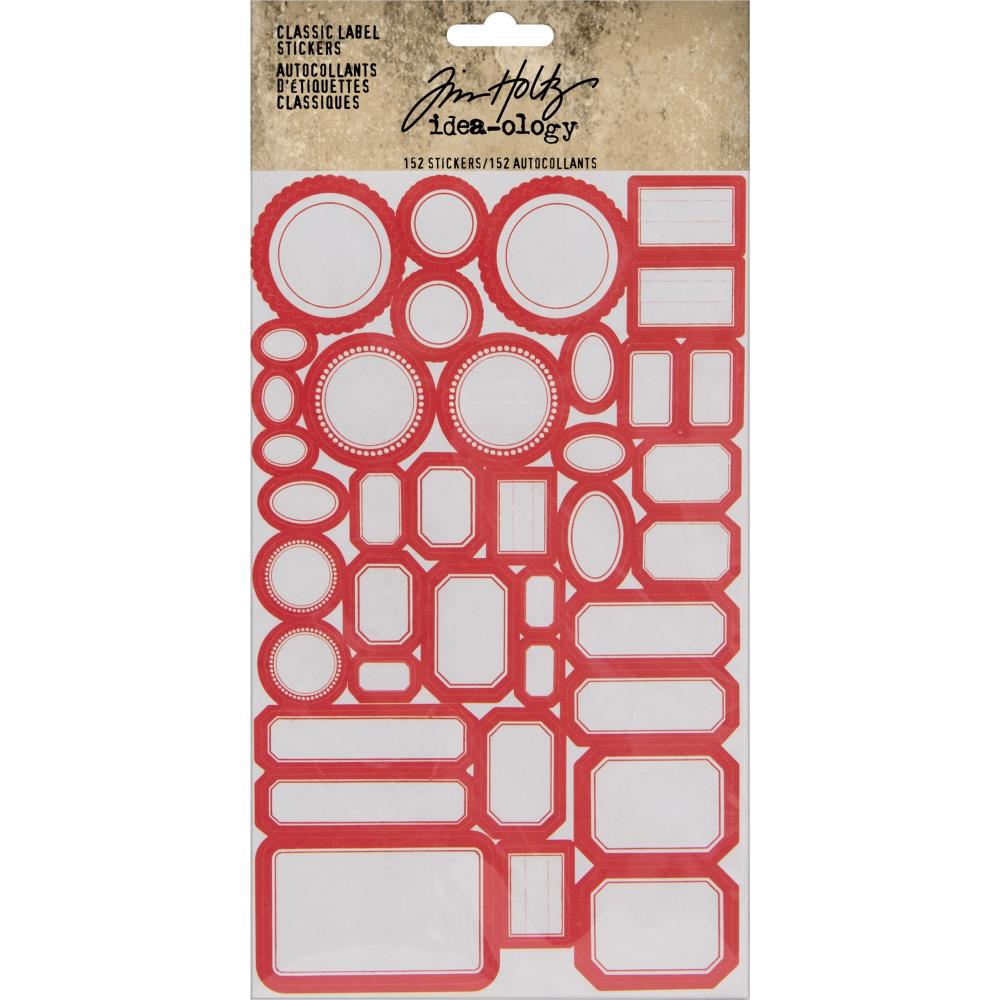 Tim Holtz- Idea-ology - Classic Label Stickers - Red/White