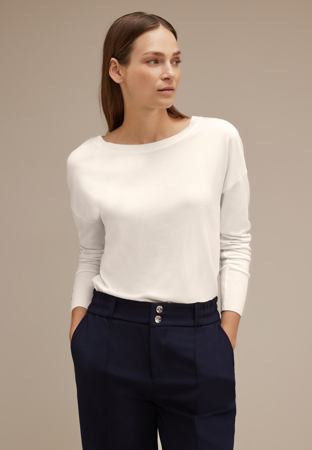Rib neck U-boat Shirt Lucid White