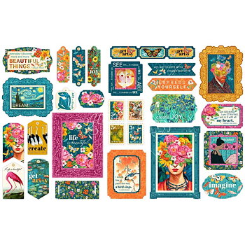 Graphic45 - Die-Cut Assortment - Let's Get Artsy - Tags & Frames