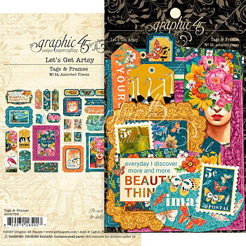 Graphic45 - Die-Cut Assortment - Let's Get Artsy - Tags & Frames