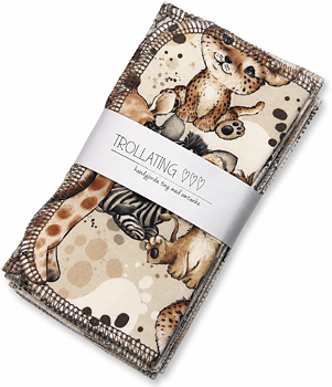 Återanvändbara tvättlappar – Safaridjur | 6-pack