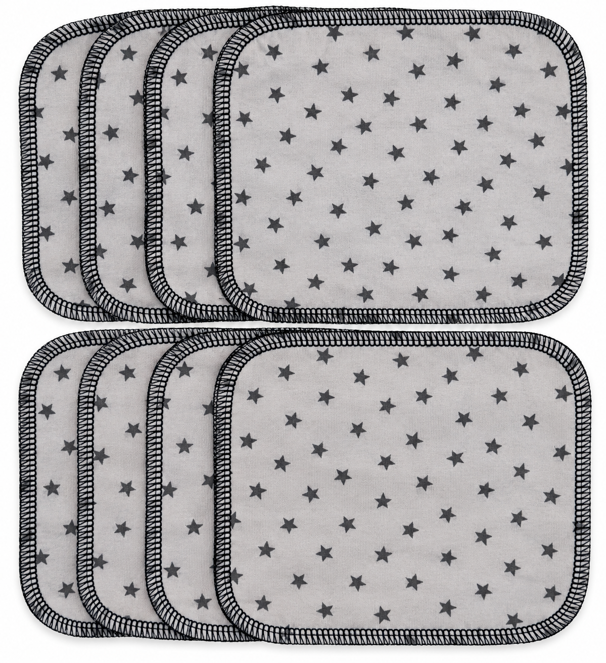Återanvändbara tvättlappar med stjärnor – 8-pack | 15 × 15 cm - 3