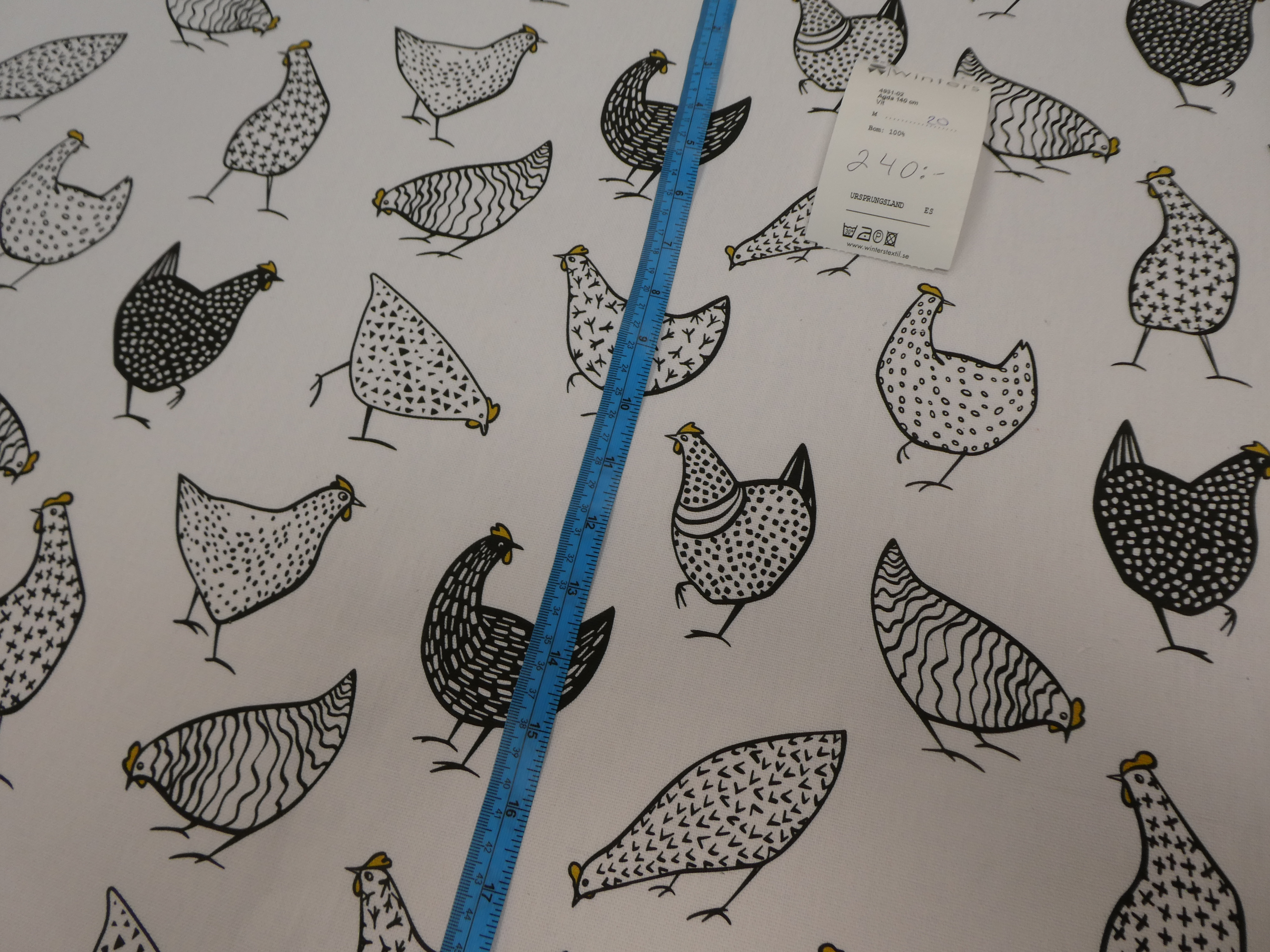 Agda ljus botten med svarta hönor - 2