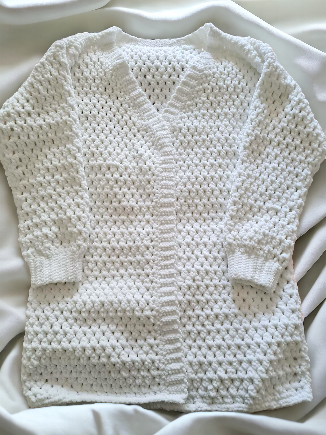 Oversized kofta i sammetsgarn L/XL (skogsgrön) - 7