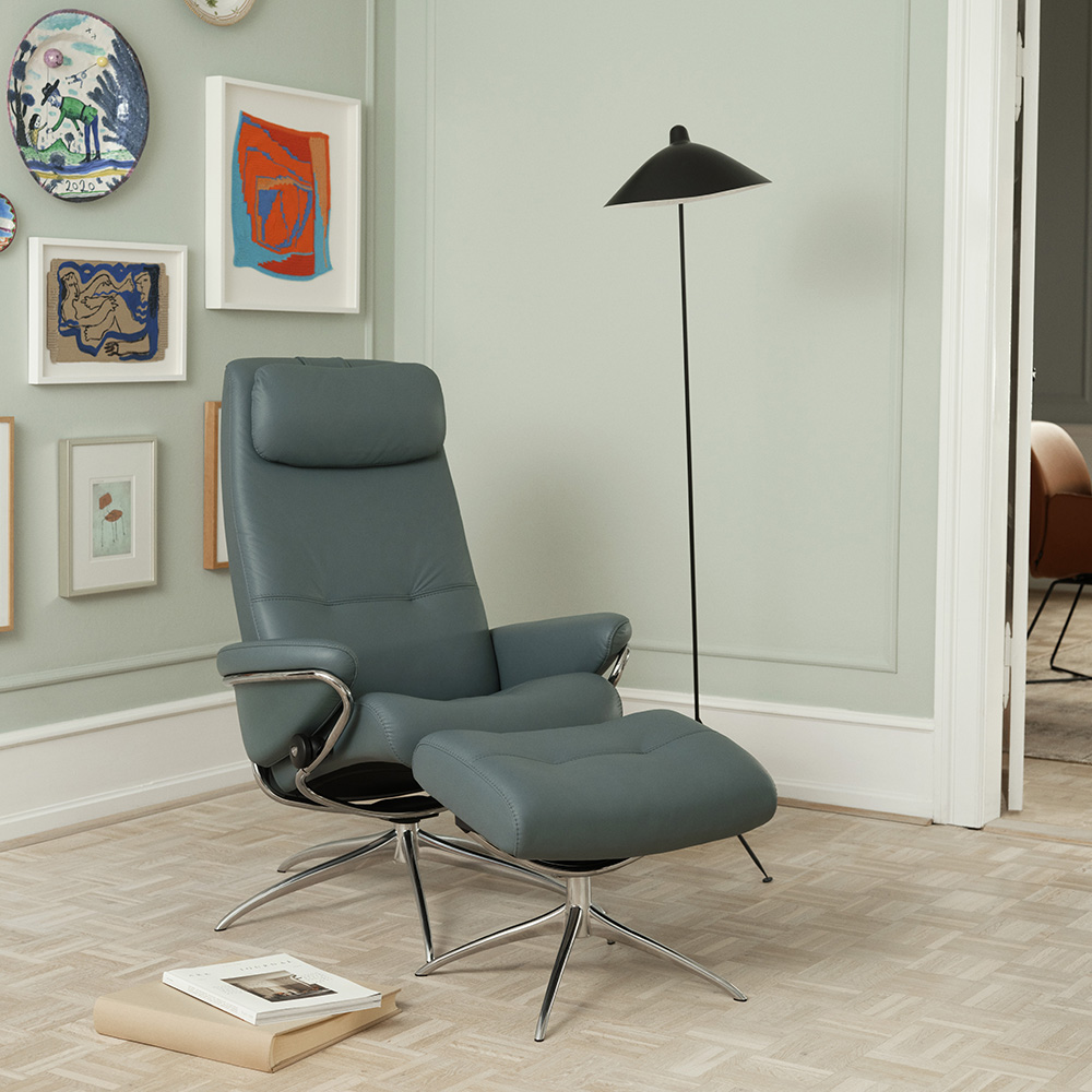 Berlin Fåtölj Hög Rygg + Fotpall (flera val) - Stressless® - 2