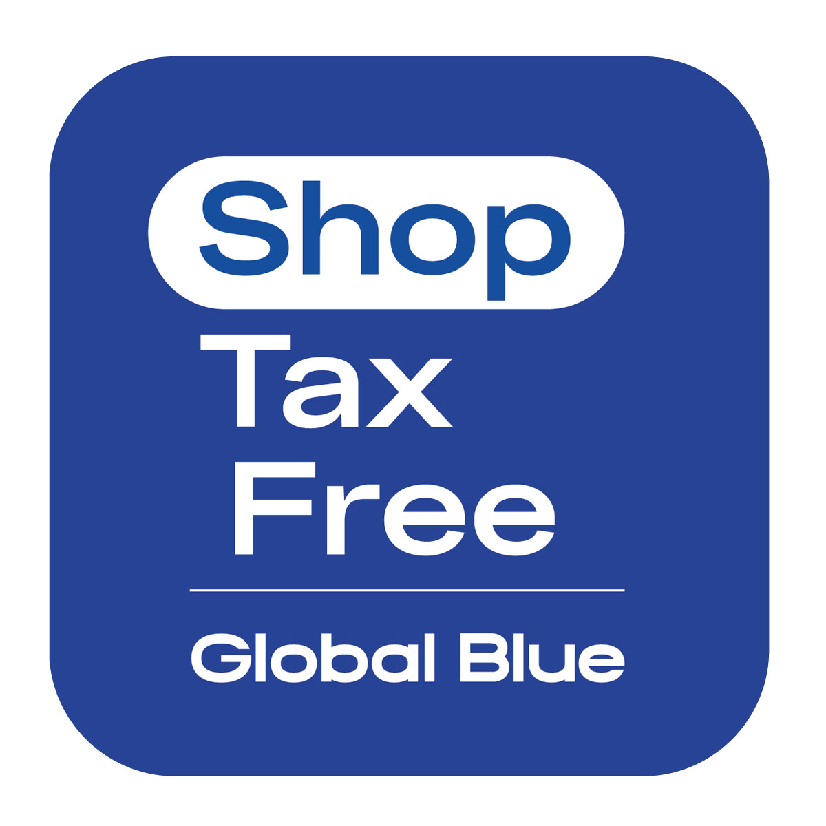 Window sticker SHOP TAX FREE, 100x100mm