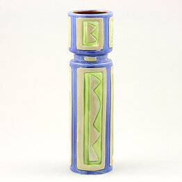 Carl-Harry Stålhane (1950s) Blue/Green Architectonic Vase 21 cm