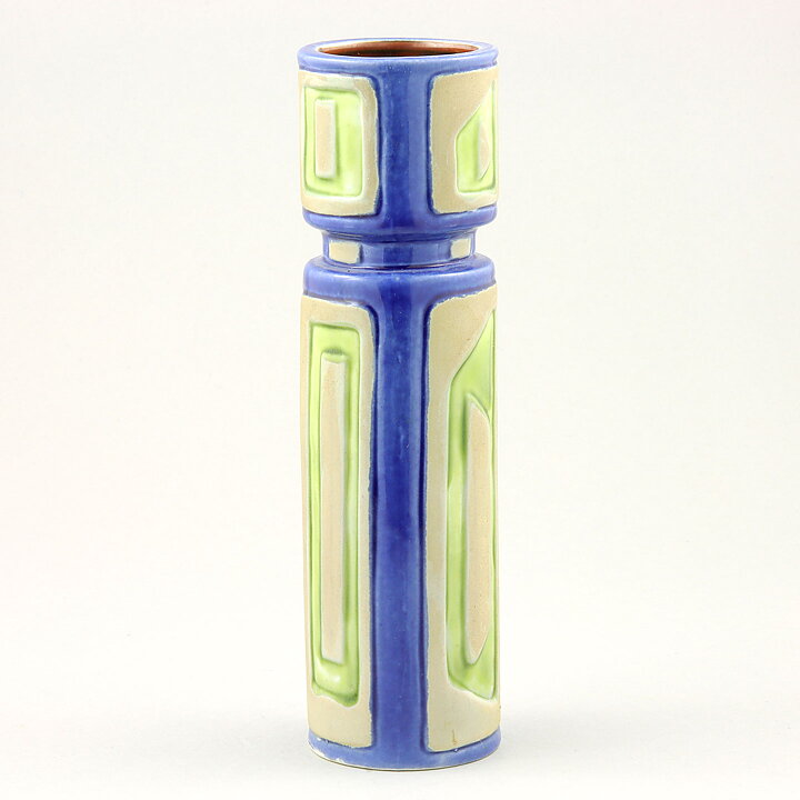 Carl-Harry Stålhane (1950s) Blue/Green Architectonic Vase 21 cm
