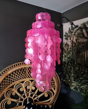 Snäckskalsskärm - Snäckskalslampa - Neonrosa