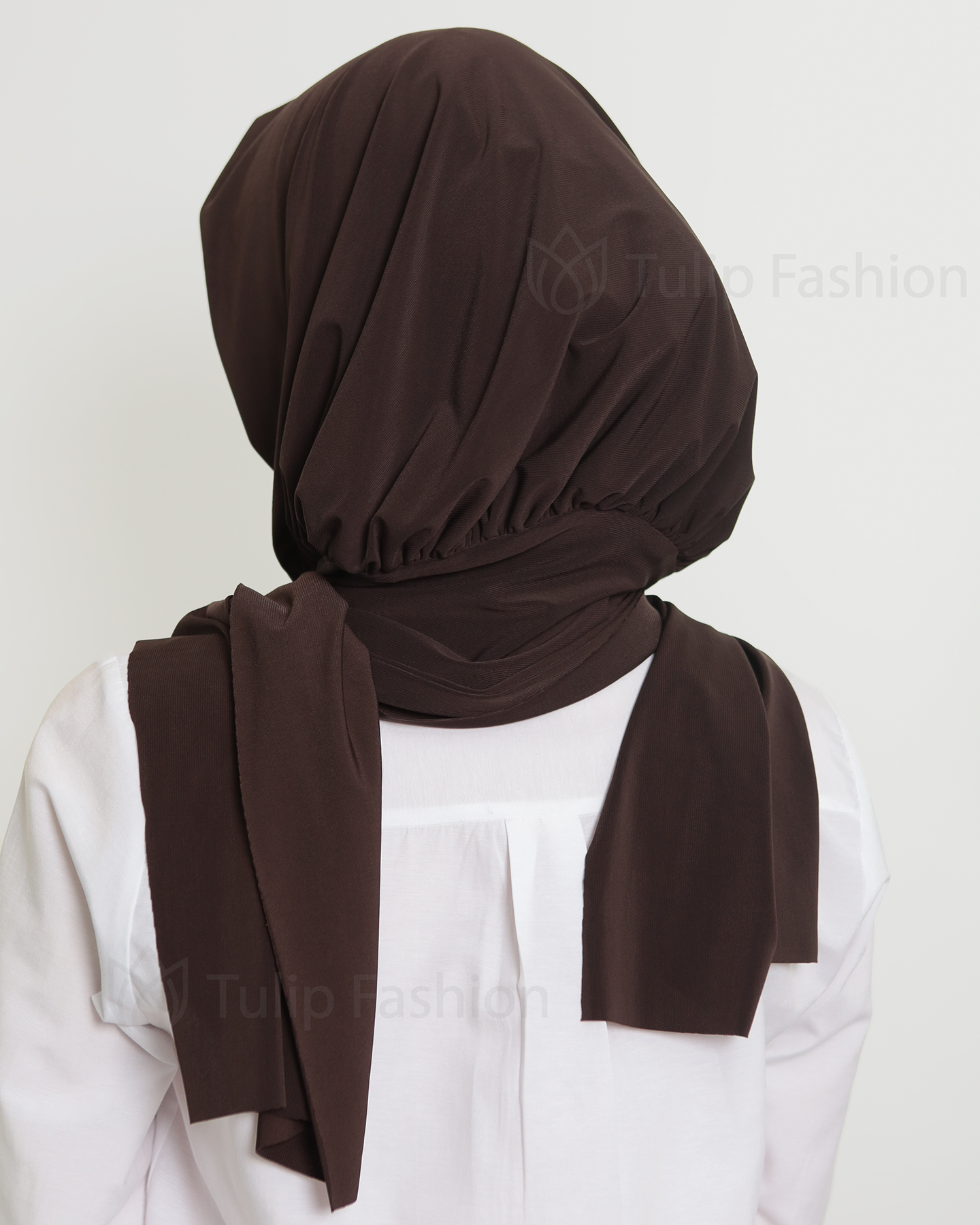 Hijab - Instant Lycra - Dark Brown - 3