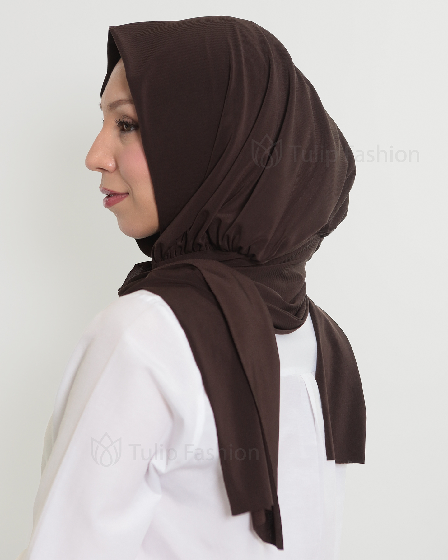 Hijab - Instant Lycra - Dark Brown - 2