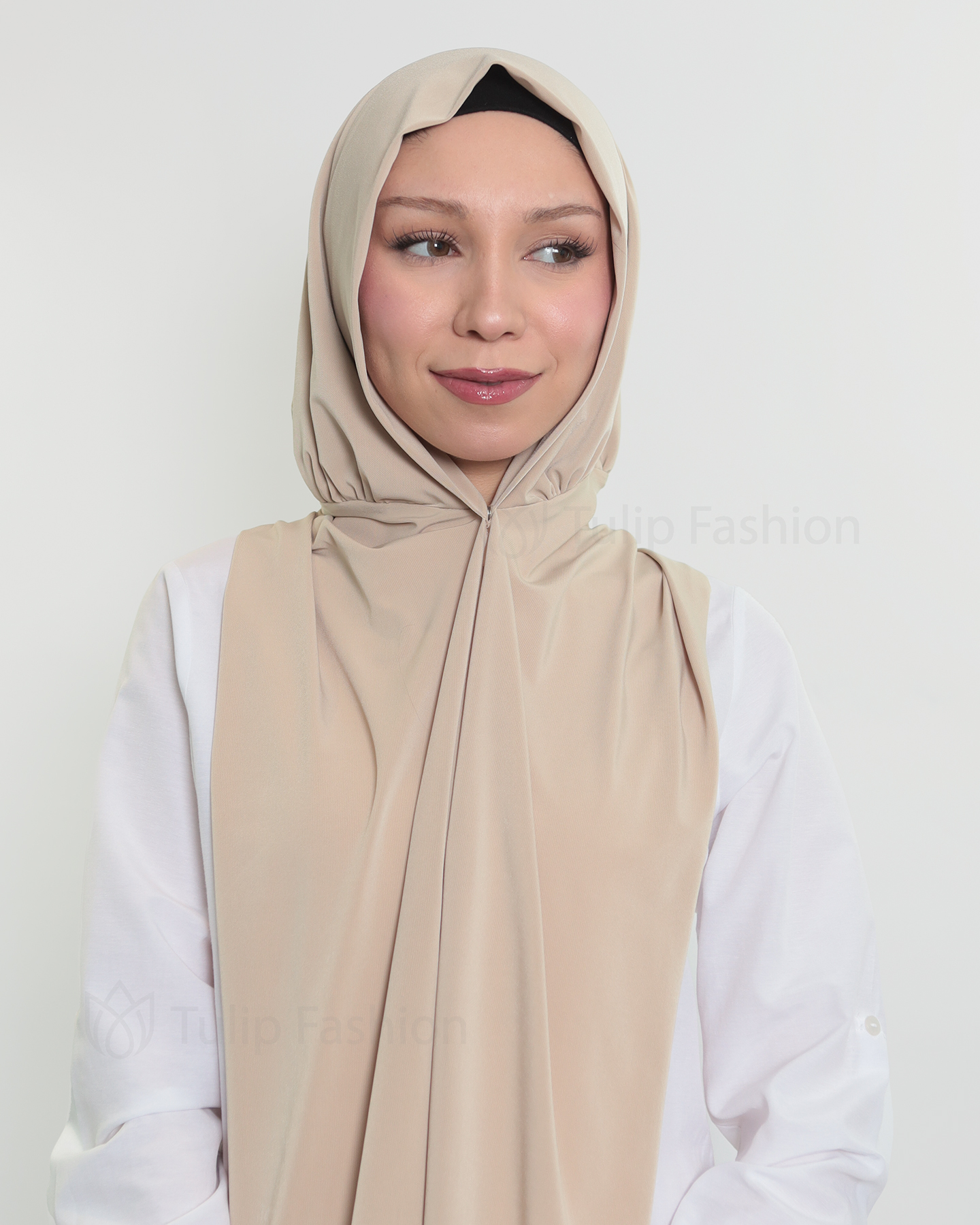 Hijab - Instant Lycra - Beige - 4