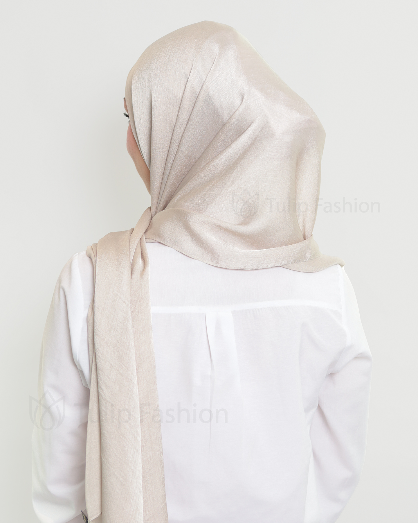 Hijab - Metallic Satin - Pearl White