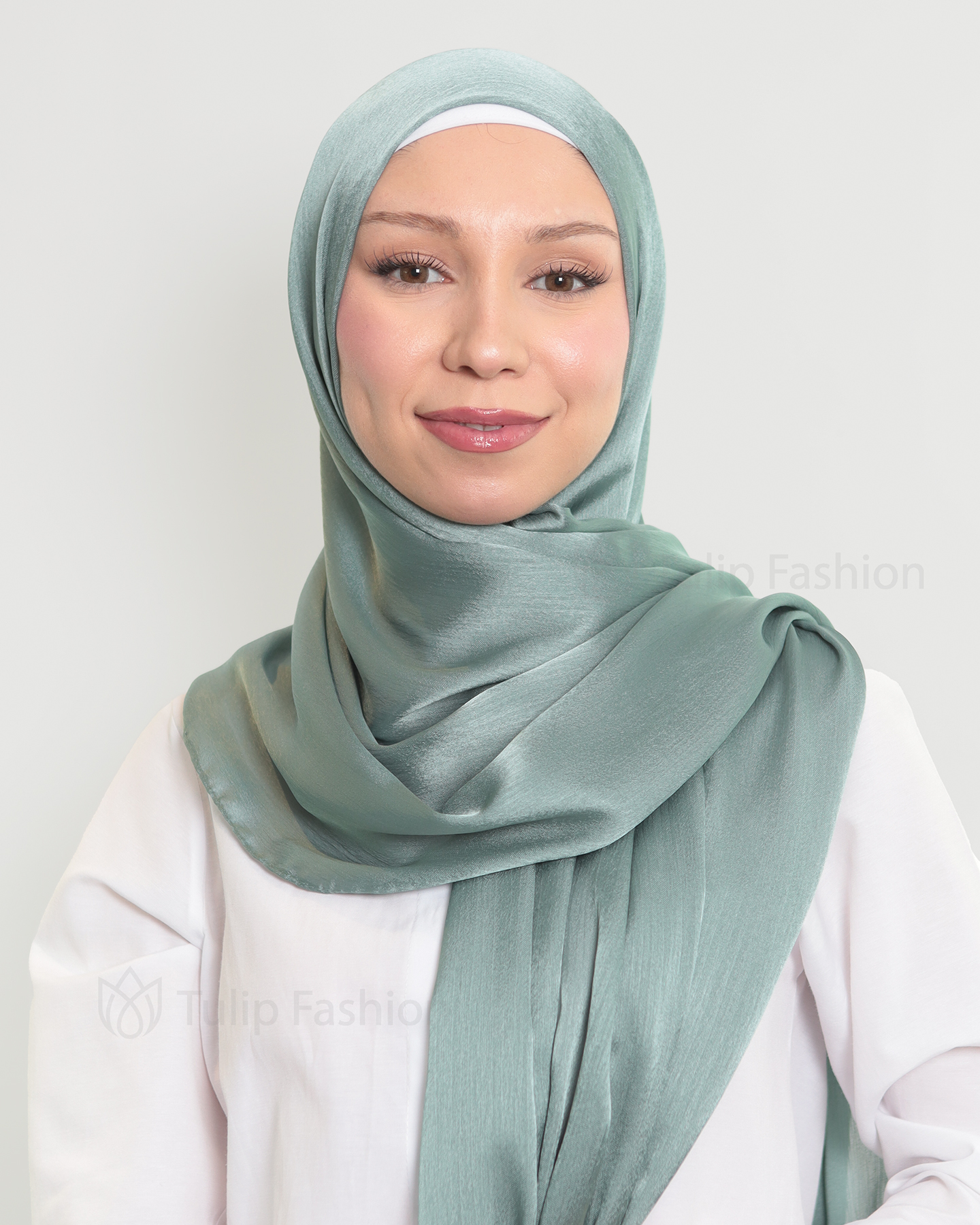 Hijab - Metallic Satin - Green - 2